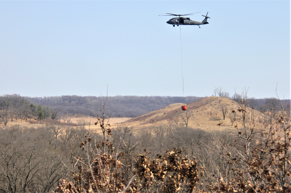 Wisconsin Army National Guard UH-60 Black Hawk crew holds 2023 Bambi bucket training at Fort McCoy