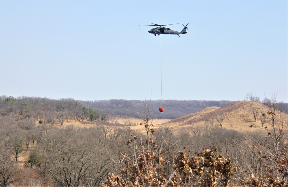 Wisconsin Army National Guard UH-60 Black Hawk crew holds 2023 Bambi bucket training at Fort McCoy