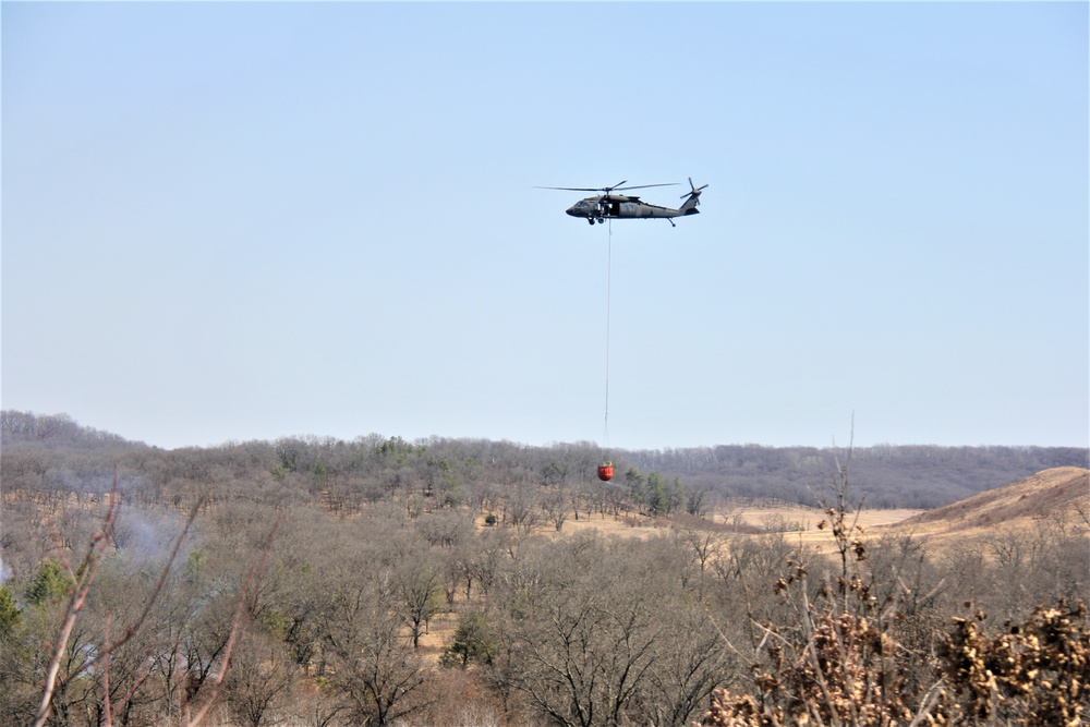 Wisconsin Army National Guard UH-60 Black Hawk crew holds 2023 Bambi bucket training at Fort McCoy