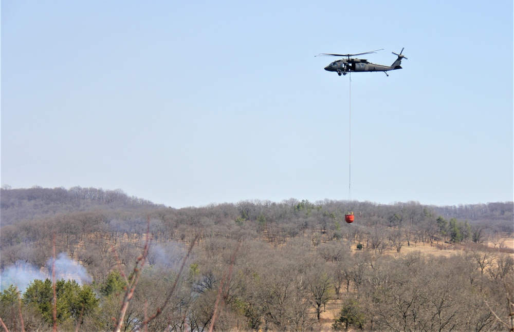 Wisconsin Army National Guard UH-60 Black Hawk crew holds 2023 Bambi bucket training at Fort McCoy