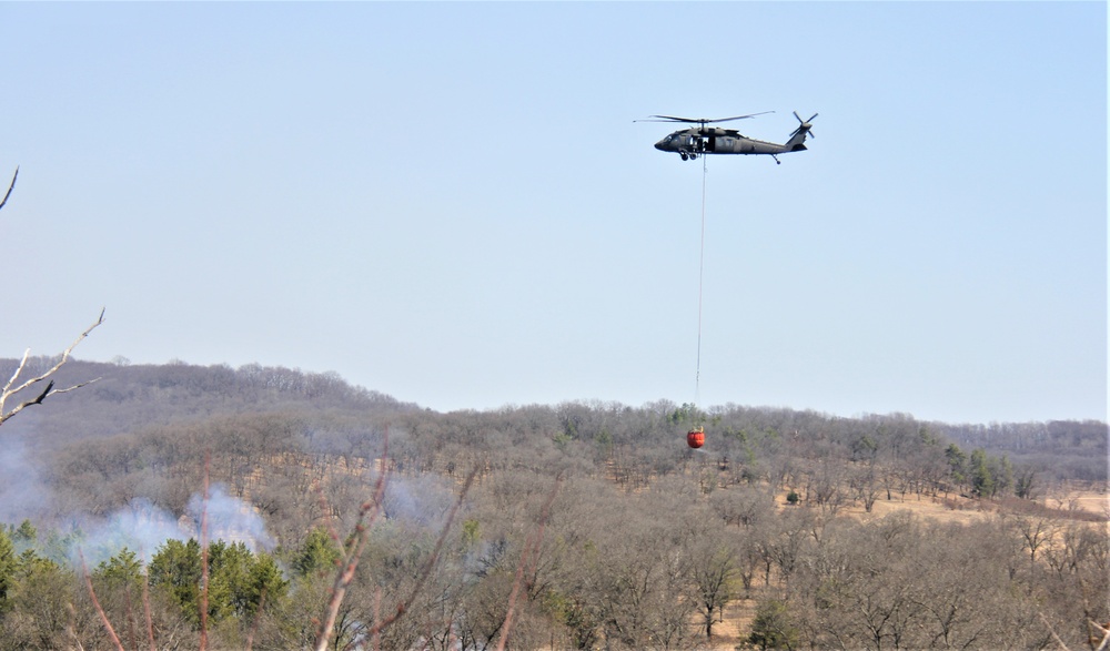 Wisconsin Army National Guard UH-60 Black Hawk crew holds 2023 Bambi bucket training at Fort McCoy