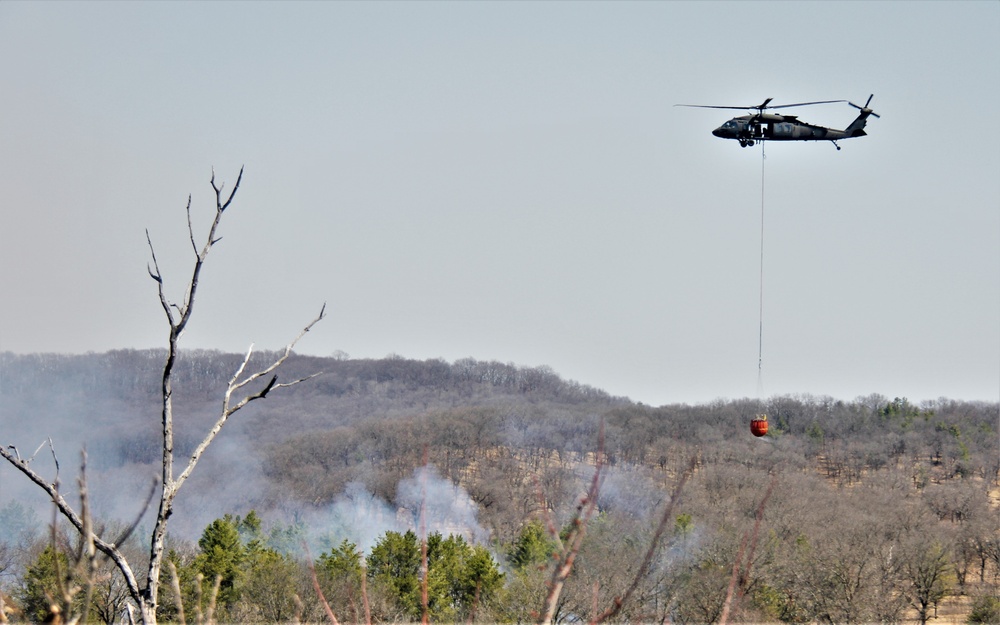 Wisconsin Army National Guard UH-60 Black Hawk crew holds 2023 Bambi bucket training at Fort McCoy