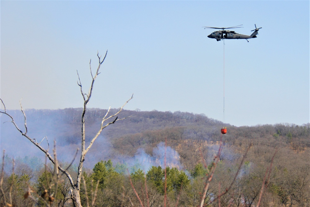 Wisconsin Army National Guard UH-60 Black Hawk crew holds 2023 Bambi bucket training at Fort McCoy