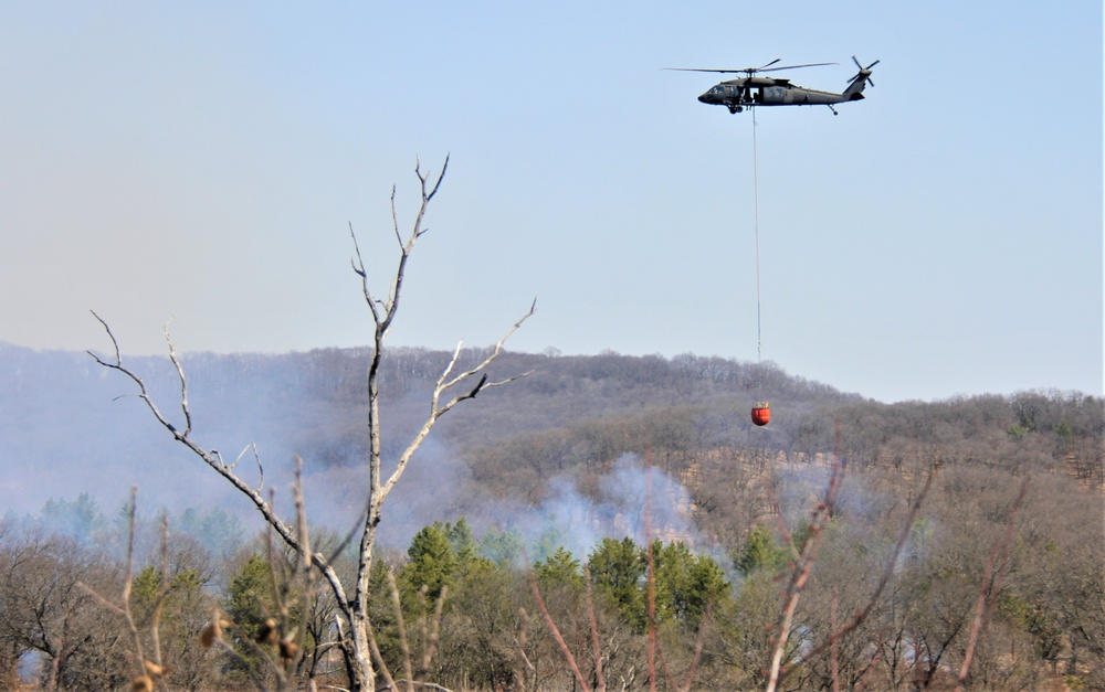 Wisconsin Army National Guard UH-60 Black Hawk crew holds 2023 Bambi bucket training at Fort McCoy