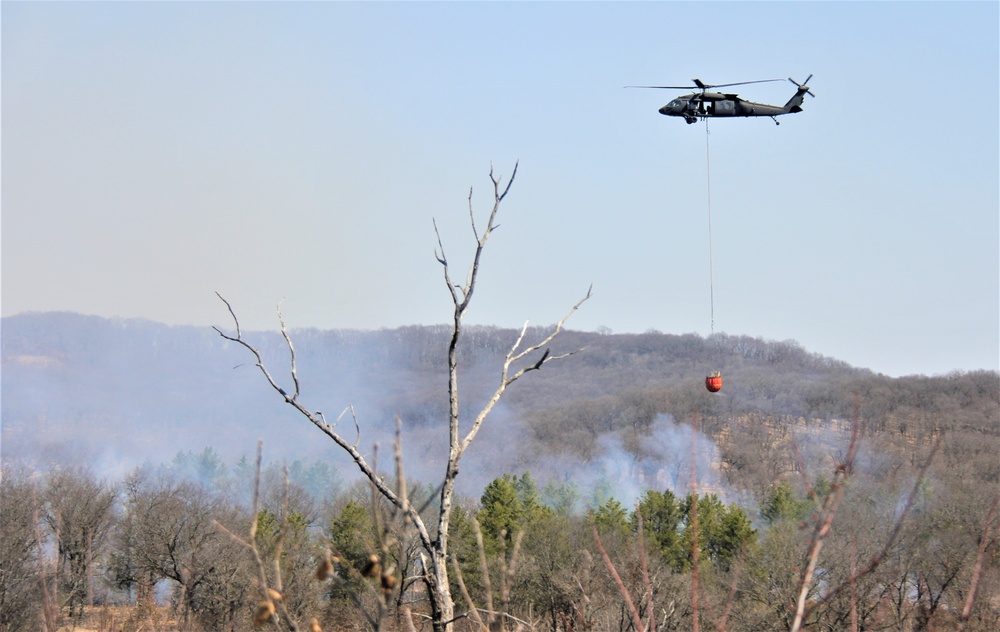 Wisconsin Army National Guard UH-60 Black Hawk crew holds 2023 Bambi bucket training at Fort McCoy