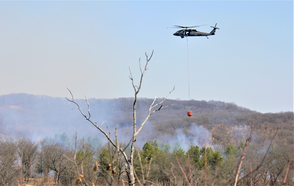 Wisconsin Army National Guard UH-60 Black Hawk crew holds 2023 Bambi bucket training at Fort McCoy