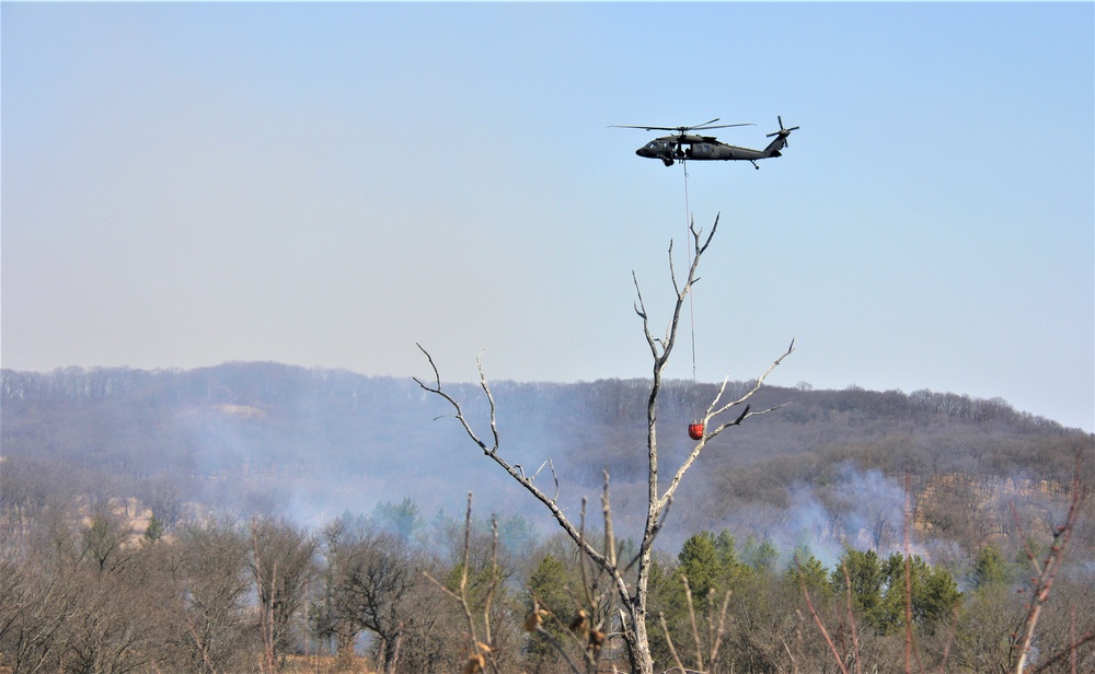 Wisconsin Army National Guard UH-60 Black Hawk crew holds 2023 Bambi bucket training at Fort McCoy