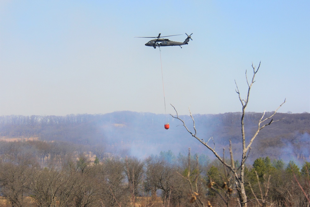 Wisconsin Army National Guard UH-60 Black Hawk crew holds 2023 Bambi bucket training at Fort McCoy