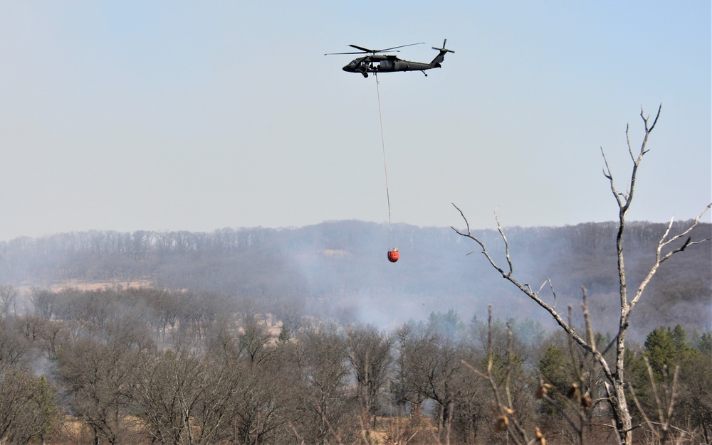 Wisconsin Army National Guard UH-60 Black Hawk crew holds 2023 Bambi bucket training at Fort McCoy