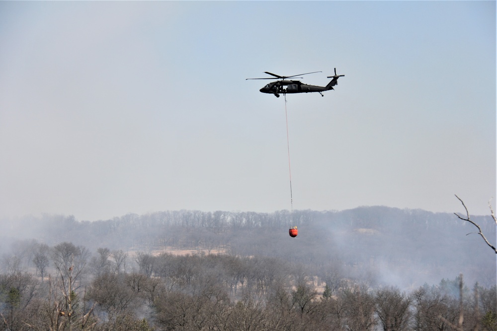 Wisconsin Army National Guard UH-60 Black Hawk crew holds 2023 Bambi bucket training at Fort McCoy