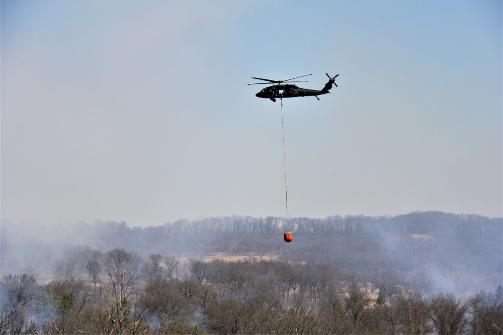 Wisconsin Army National Guard UH-60 Black Hawk crew holds 2023 Bambi bucket training at Fort McCoy