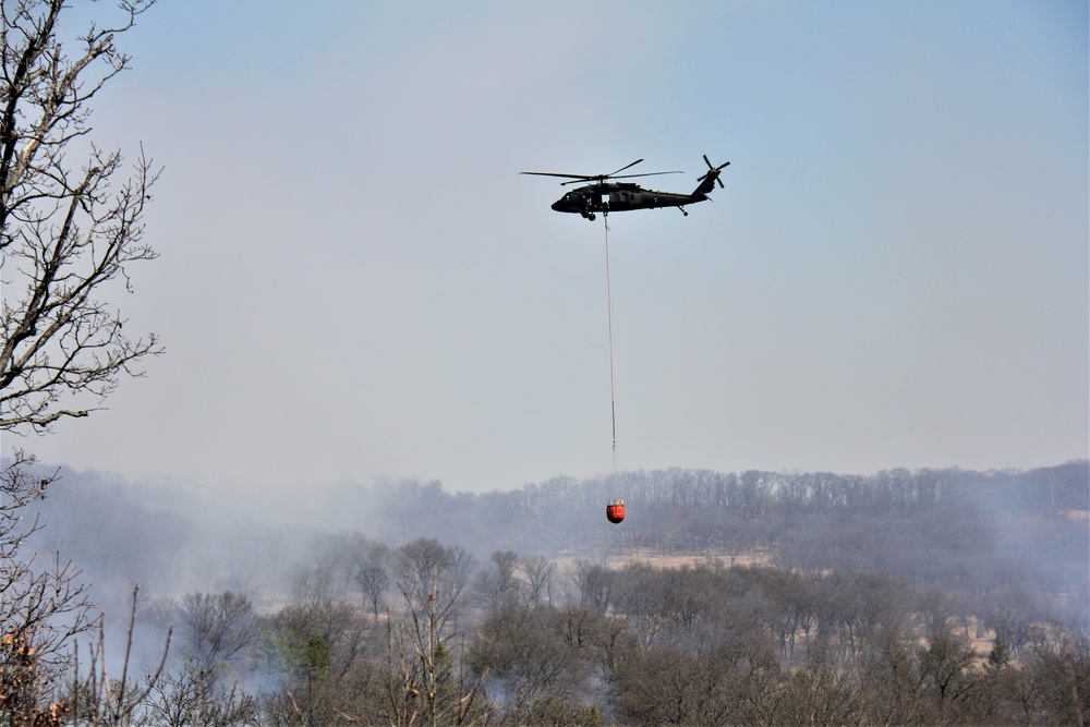 Wisconsin Army National Guard UH-60 Black Hawk crew holds 2023 Bambi bucket training at Fort McCoy