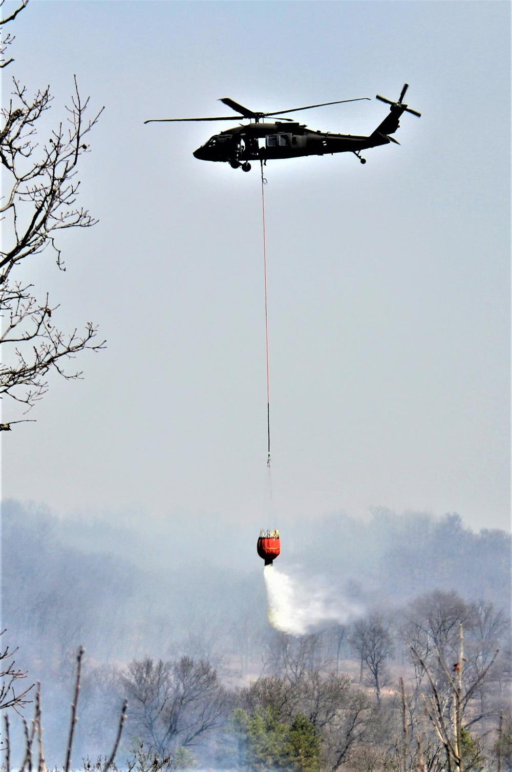 Wisconsin Army National Guard UH-60 Black Hawk crew holds 2023 Bambi bucket training at Fort McCoy