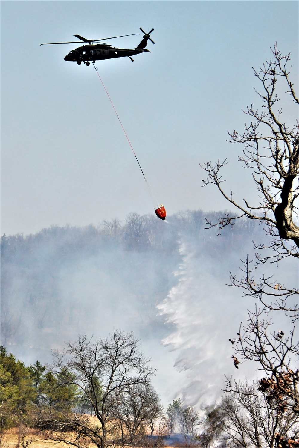 Wisconsin Army National Guard UH-60 Black Hawk crew holds 2023 Bambi bucket training at Fort McCoy