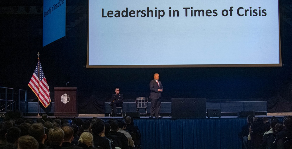 2023 Naval Academy Forrestal lecture series in Alumni Hall.