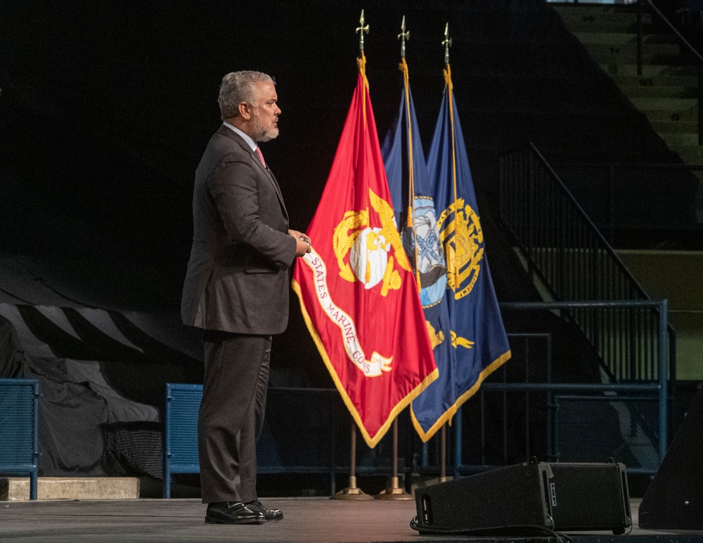 2023 Naval Academy Forrestal lecture series in Alumni Hall.