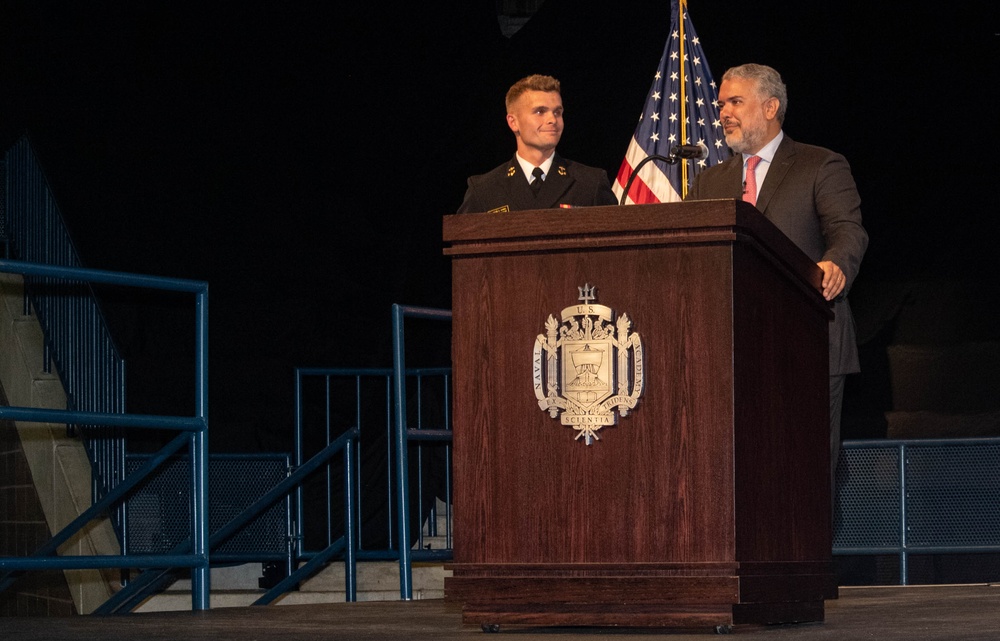 2023 Naval Academy Forrestal lecture series in Alumni Hall.