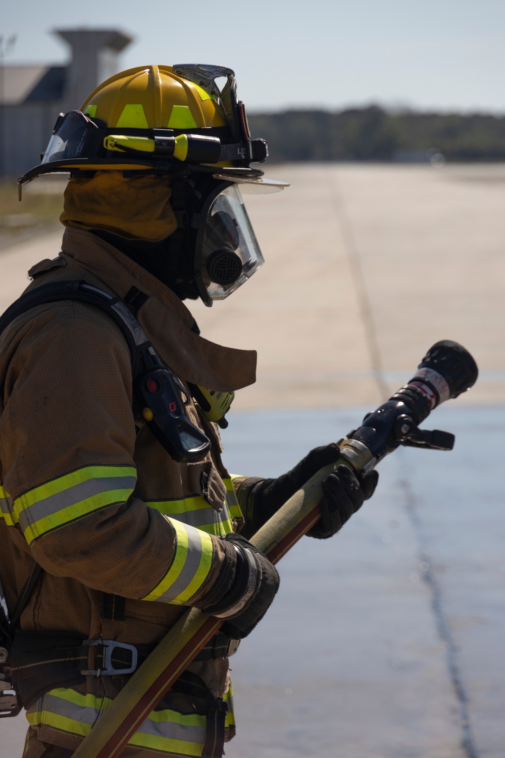 Aircraft Rescue and Firefighting Marines train with Burton Fire District for the upcoming 2023 MCAS Beaufort Air Show