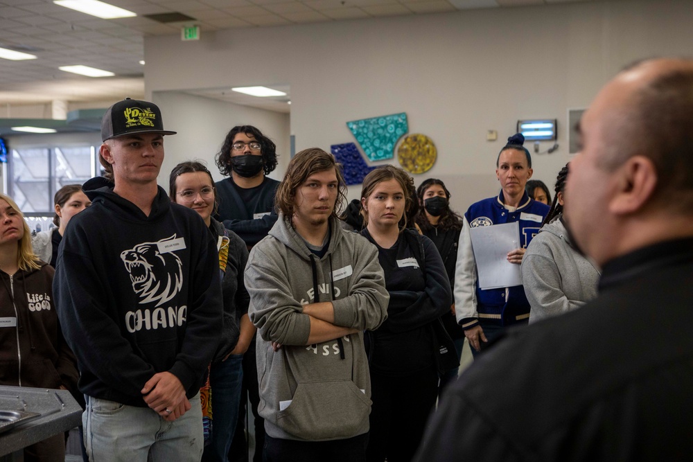 Students from Morongo Unified School District visit the Combat Center for job shadowing Event