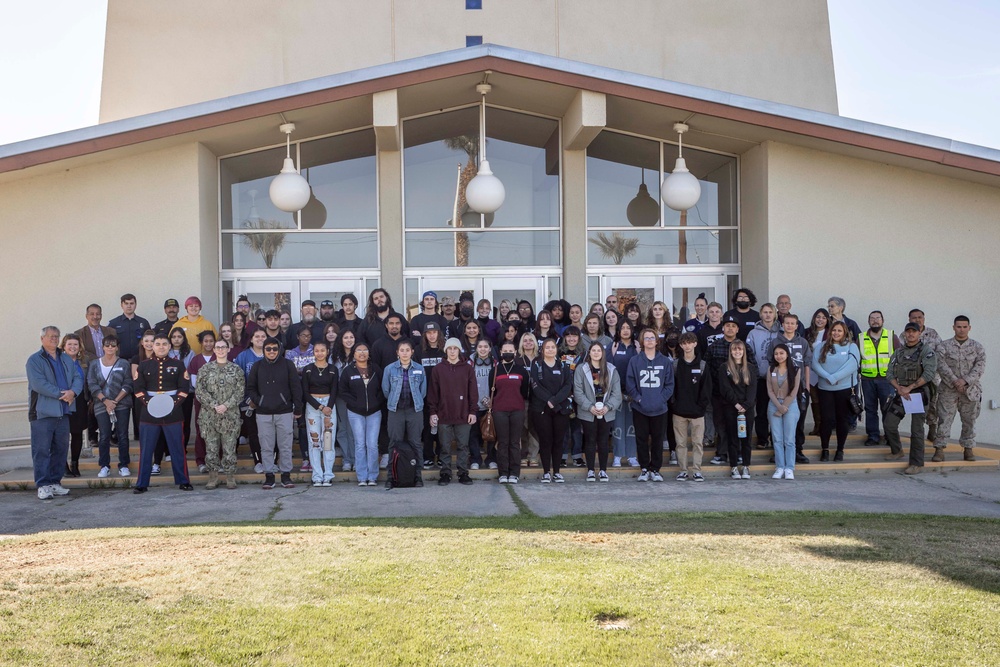 Students from Morongo Unified School District visit the Combat Center for job shadowing Event