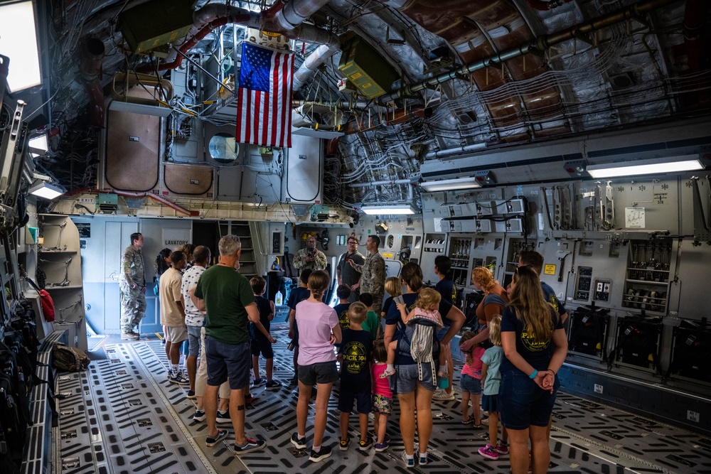 Cub Scouts tour a C-17