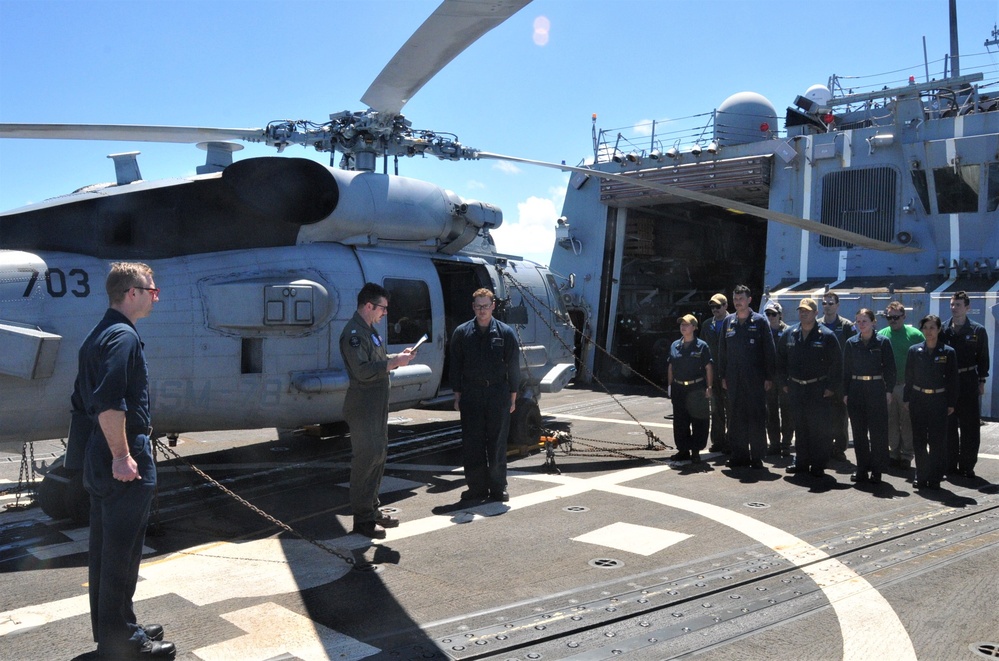 USS William P. Lawrence (DDG 110) Conducts Reenlistment