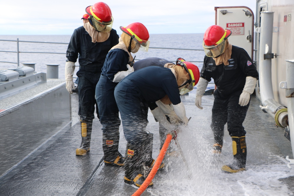 USS Princeton (CG 59) Sailors Participate in Damage Control Drill