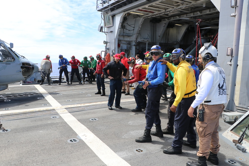 USS Princeton (CG 59) Conducts Damage Control Drill