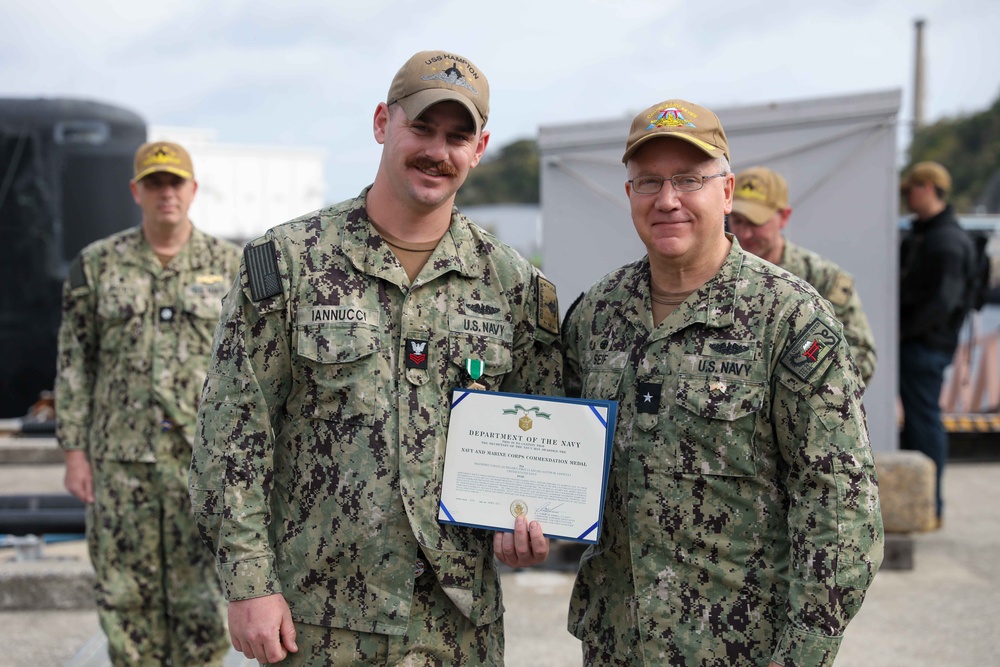 DVIDS - Images - USS Hampton Sailor Receives Navy and Marine Corps ...