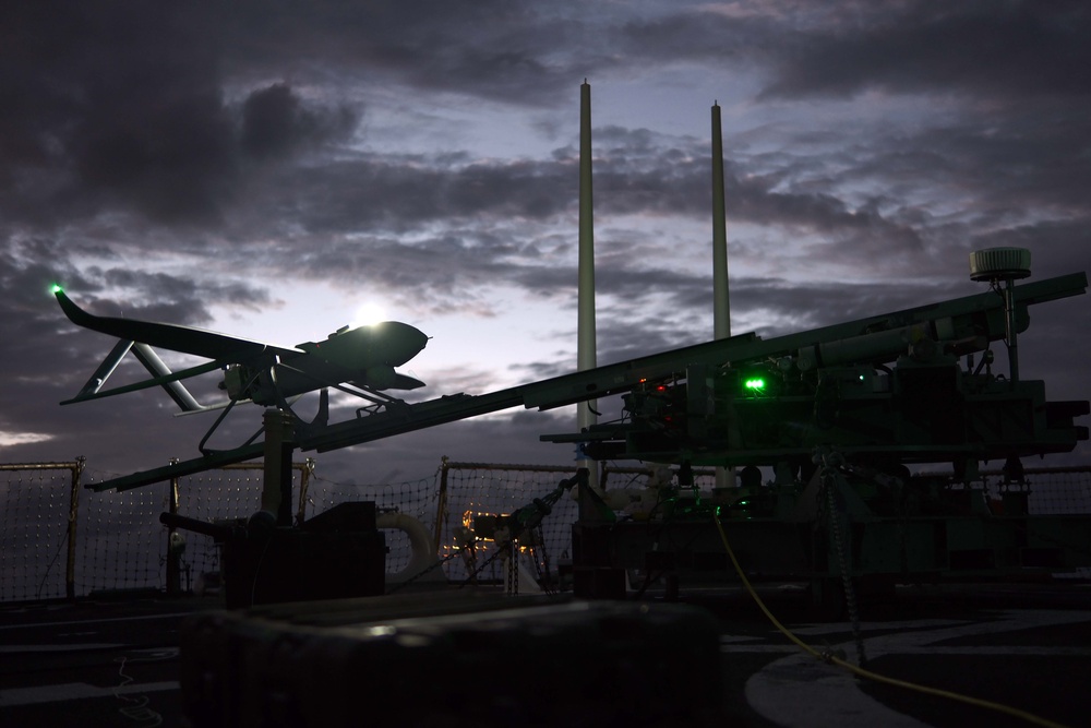 USS Milius (DDG 69) Conducts Unmanned Aerial Vehicle Operations