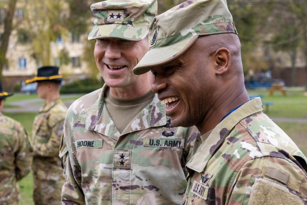 IVY 6 Shares a laugh with the Sgt. Maj. of the Combat Aviation Brigade
