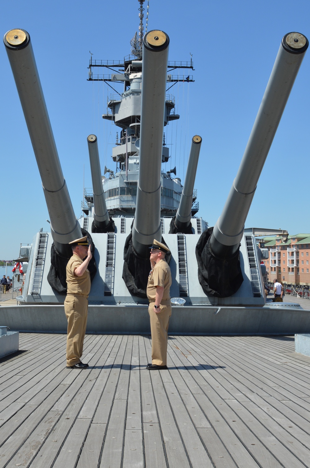 Re-enlistment ceremony aboard Battleship Wisconsin