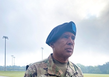 Soldier puts old back in new school. Literally.