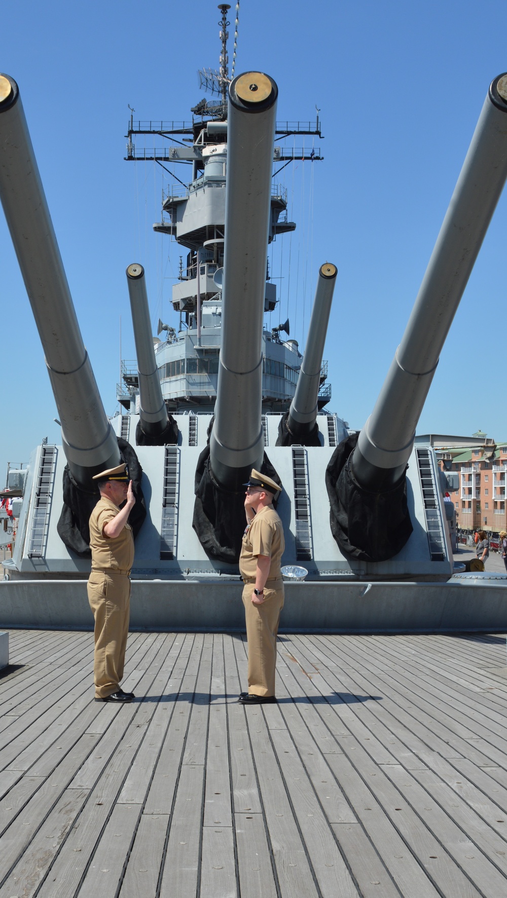 Re-enlistment ceremony aboard Battleship Wisconsin