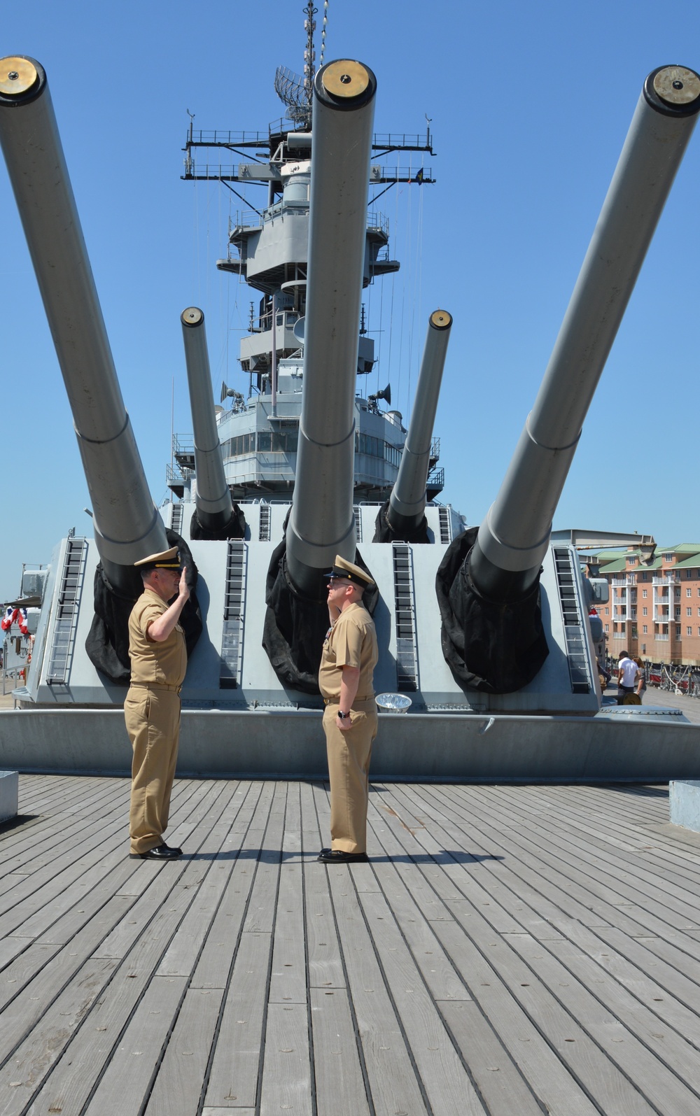 Re-enlistment ceremony aboard Battleship Wisconsin