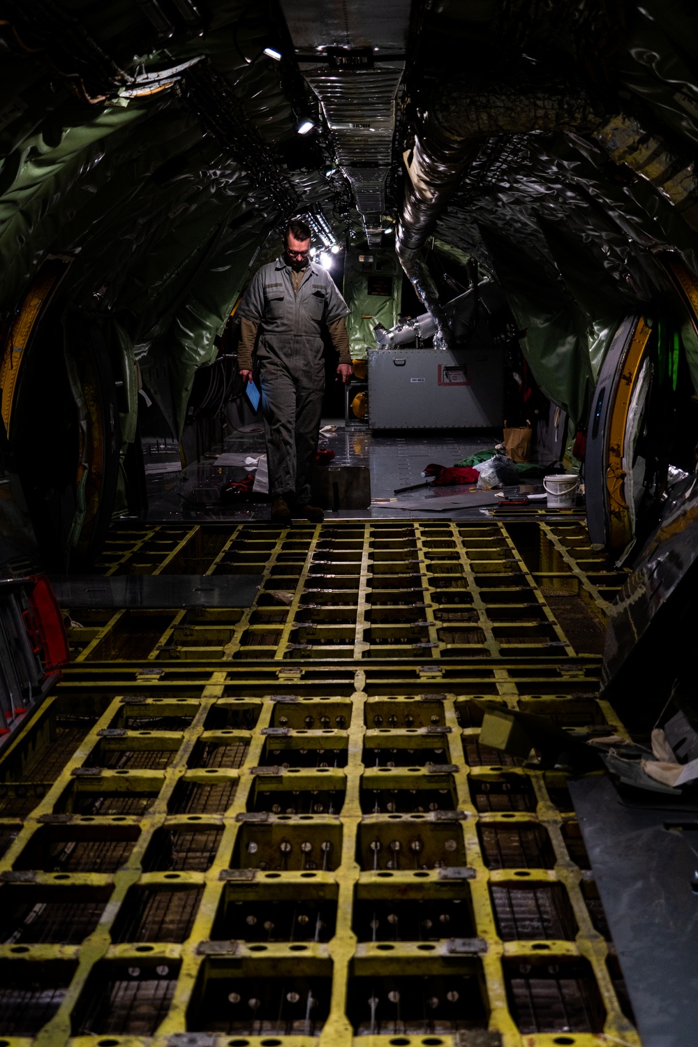 Airman walks through a KC-135