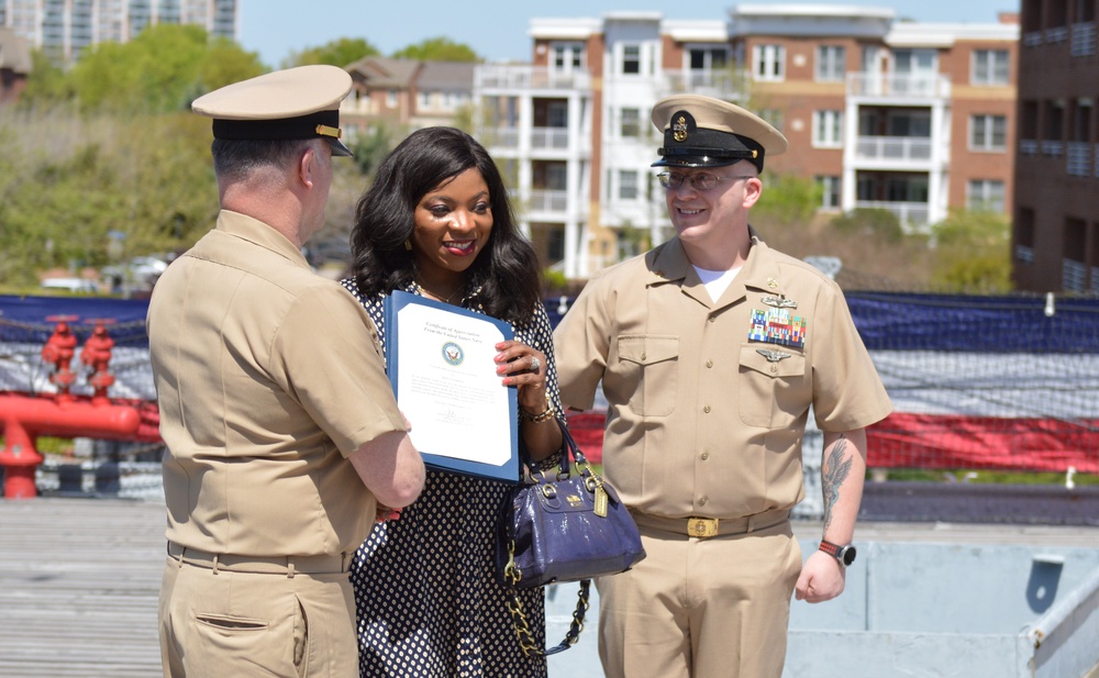 Re-enlistment ceremony aboard Battleship Wisconsin