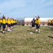 Recruits physically train at US Navy Recruit Training Command