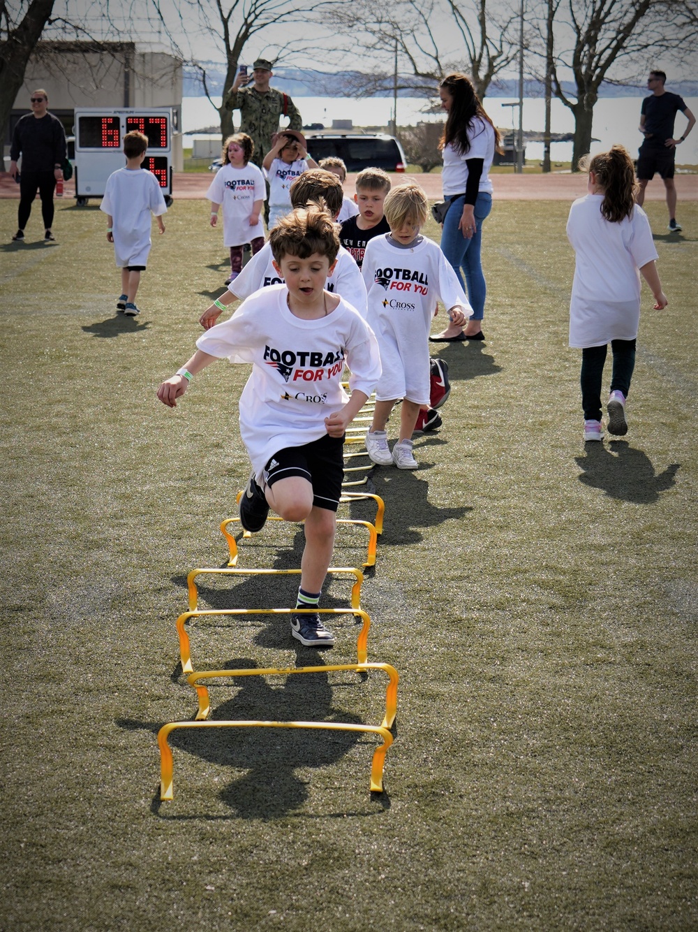 New England Patriots Alumni Put On Football Clinic At NS Newport