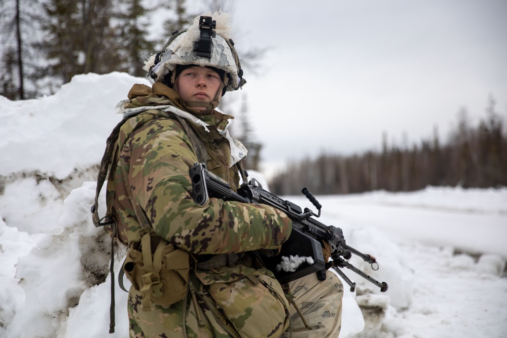 11th Airborne Division conducts military patrol during JPMRC-AK 23-02