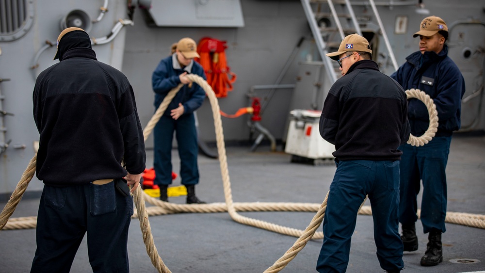 USS Porter Departs from Kalundborg, Denmark