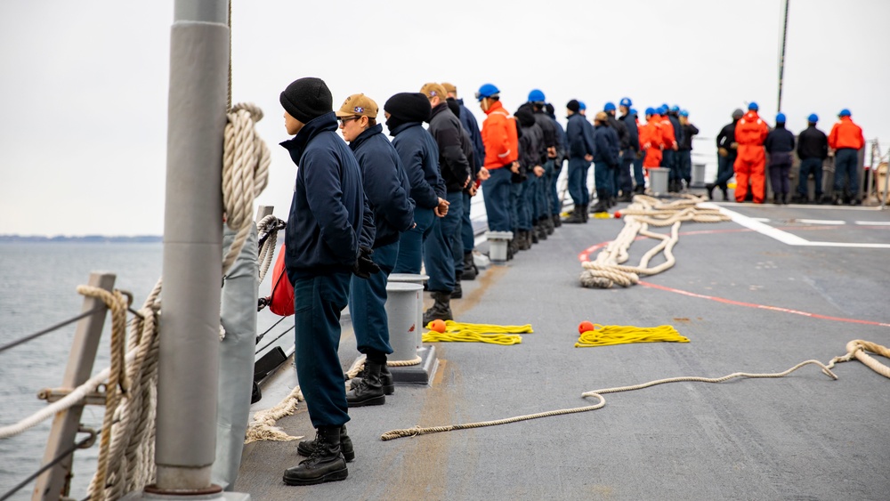 USS Porter Departs from Kalundborg, Denmark