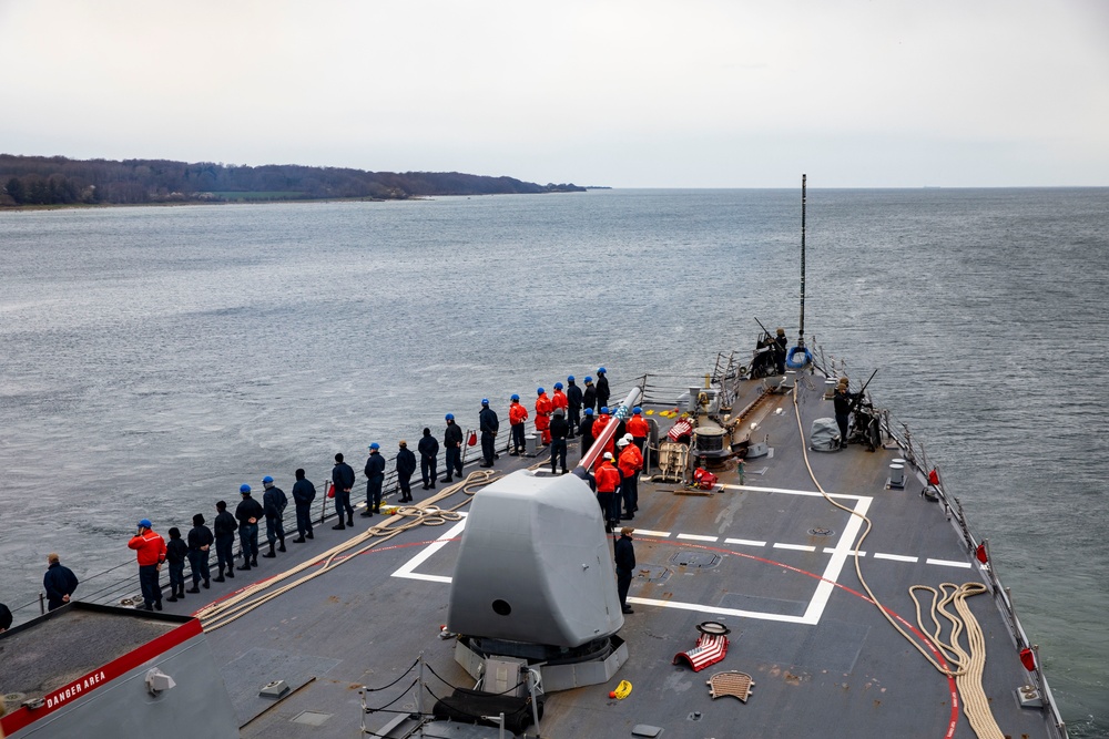 USS Porter Departs from Kalundborg, Denmark