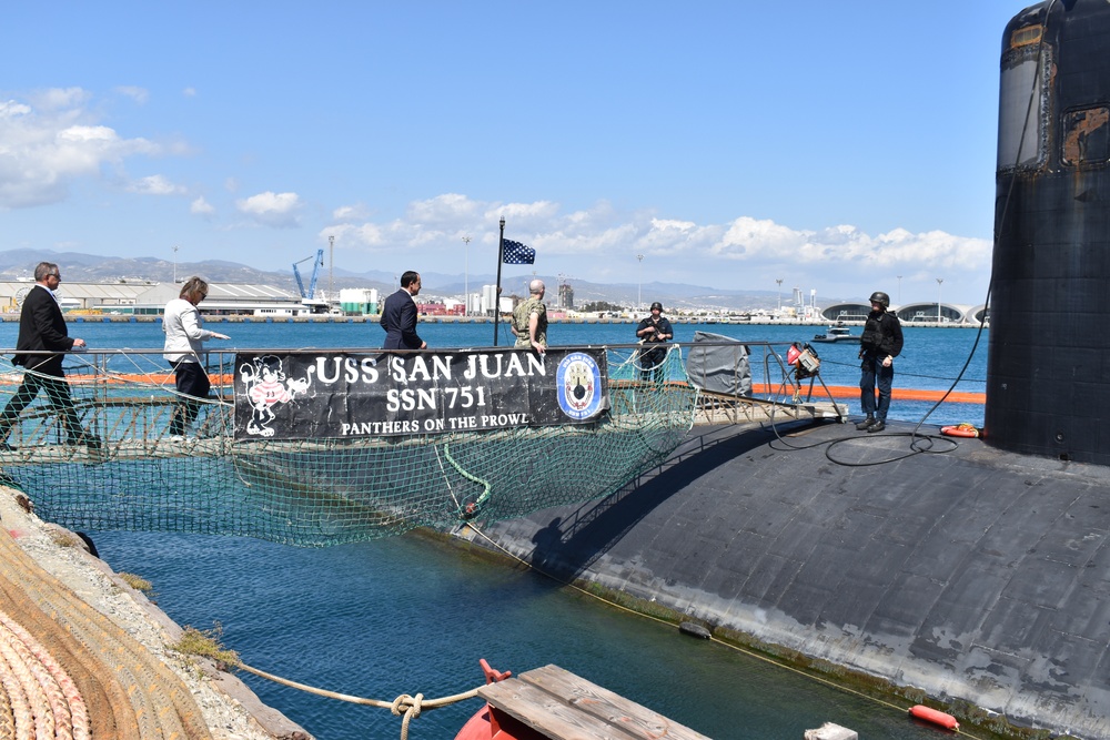 Republic of Cyprus government officials, U.S. Senator Rick Scott tour USS San Juan