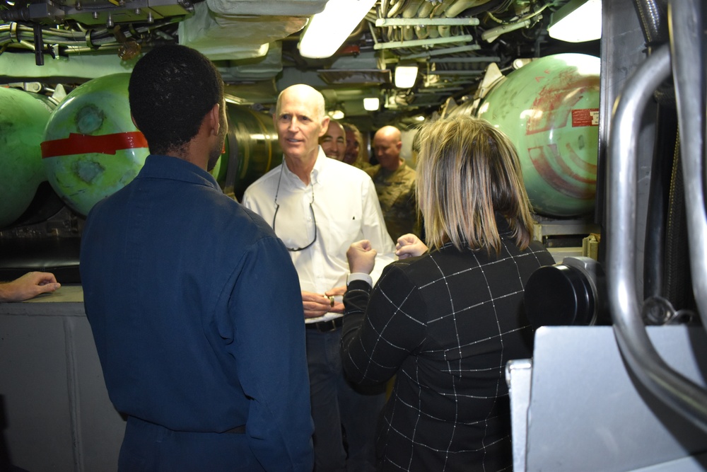 Republic of Cyprus government officials, U.S. Senator Rick Scott tour USS San Juan