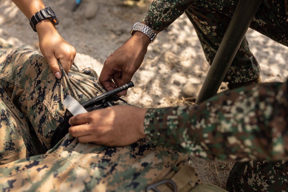 Balikatan 23 | U.S. Navy Corpsmen, Philippine Marines practice TCCC in Santa Juliana, Philippines