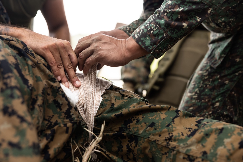 Balikatan 23 | U.S. Navy Corpsmen, Philippine Marines practice TCCC in Santa Juliana, Philippines