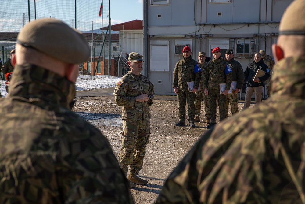 Kosovo Force-Regional Command-East, Latvian Contingent, celebrates their end of the KFOR mission