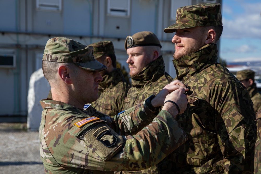 Kosovo Force-Regional Command-East, Latvian Contingent, celebrates their end of the KFOR mission