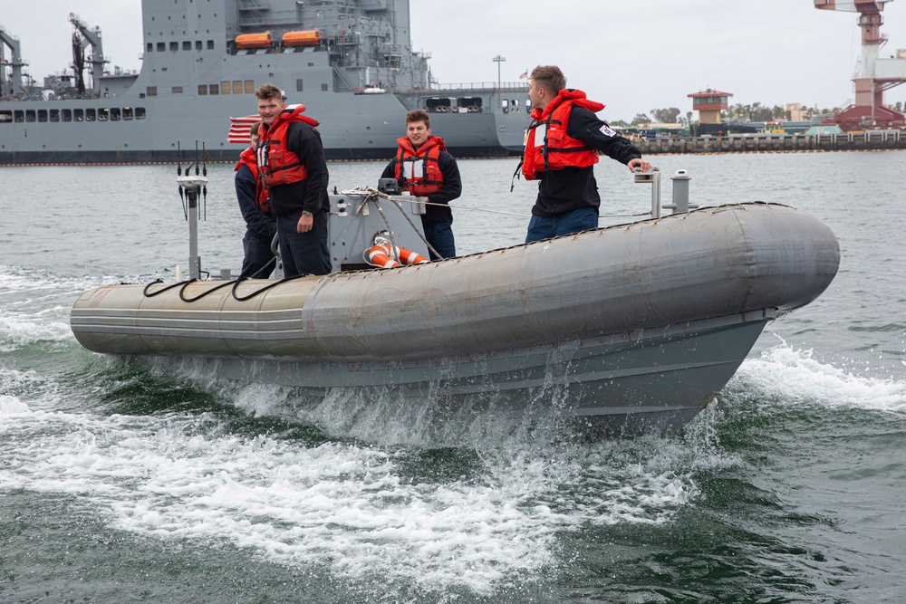 USS Abraham Lincoln Sailors conduct small boat operations